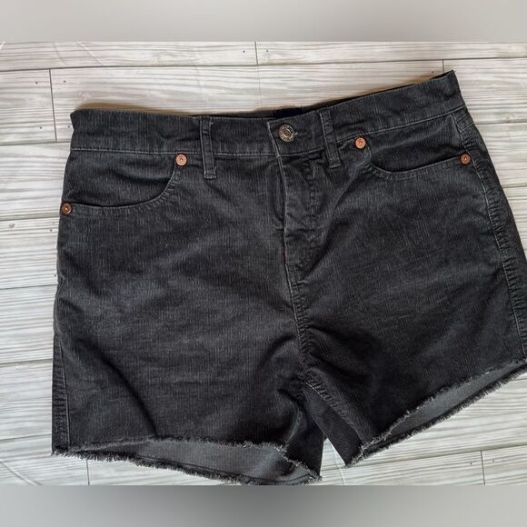 Gap Women’s Cutoff Shorts Size Large Corduroy look Dark Gray - Picture 1 of 8